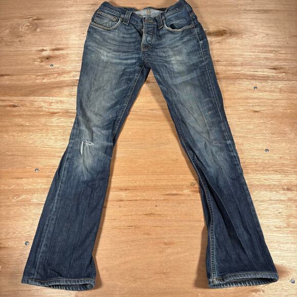 Nudie Jeans Other - Nudie Jeans Dark Wash Straight Leg 31W x 34L Distressed Jeans Denim